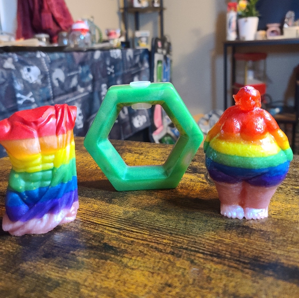 Set of Pride Resin Rainbow Sculptures